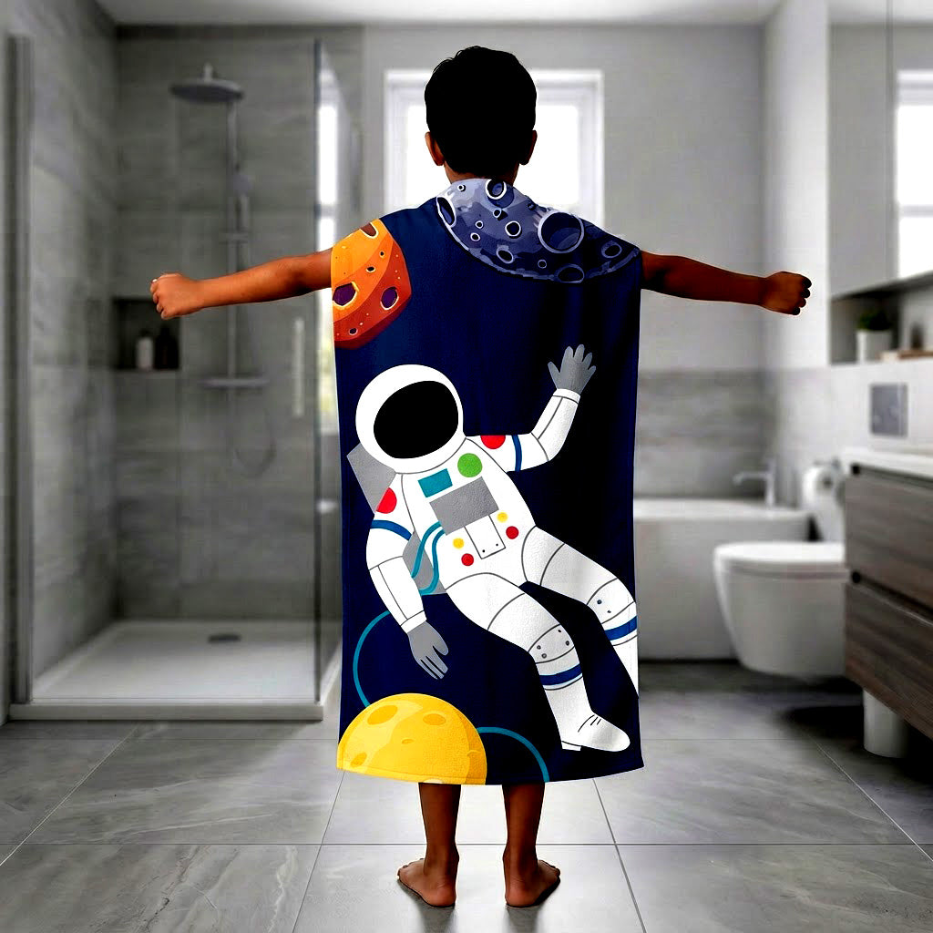 Kids 350 GSM Cotton Bath Towel | Space Explore Print