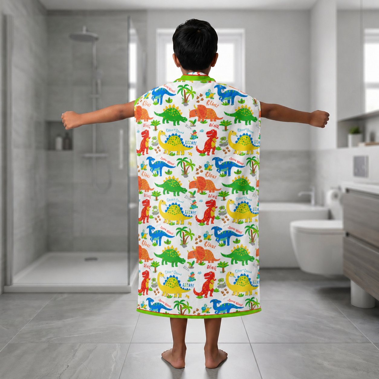 Kids 350 GSM Cotton Bath Towel | Dinky Dino Print