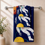 Kids 350 GSM Cotton Bath, Hand & Face Towel Set | Space Explore Print