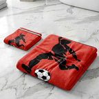 Kids 350 GSM Cotton Bath Towel | Freestyle Football Red Print