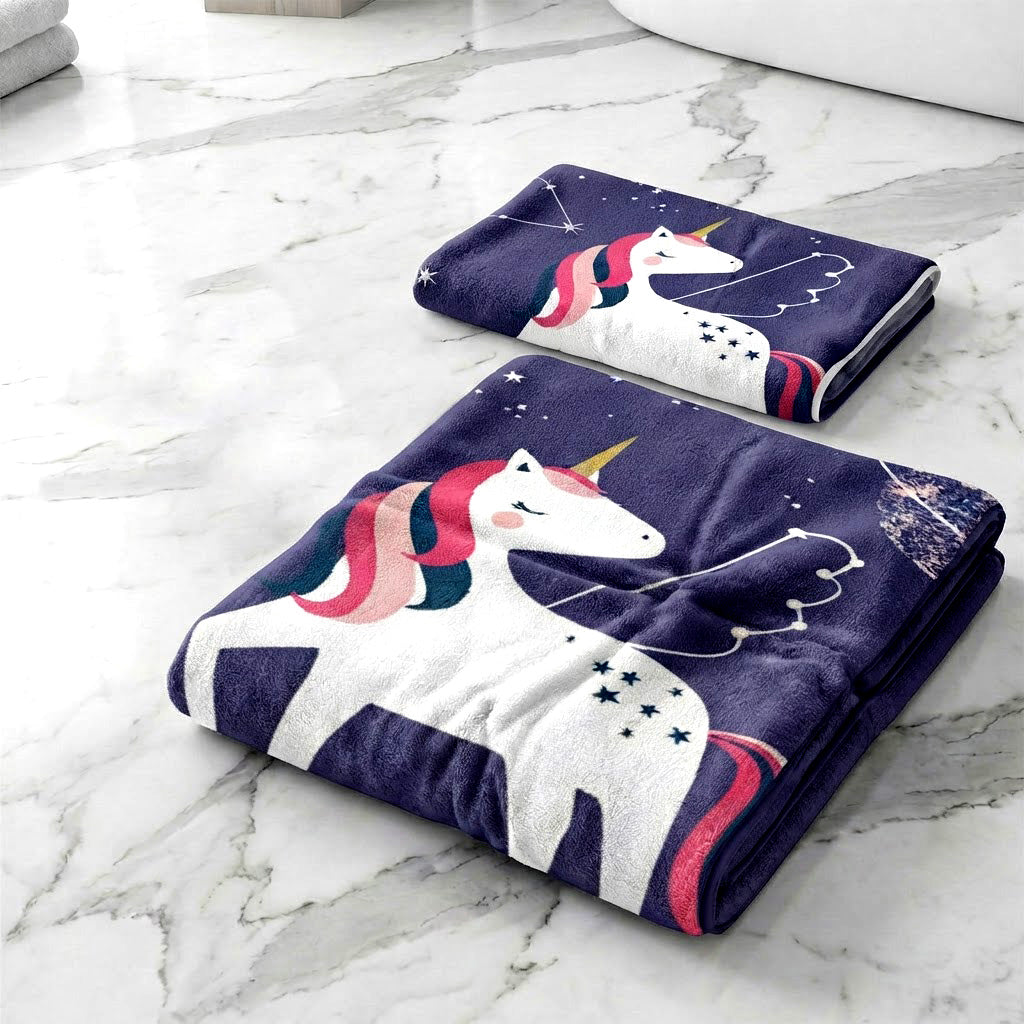 Kids 350 GSM Cotton Bath Towel | Space Unicorn Print