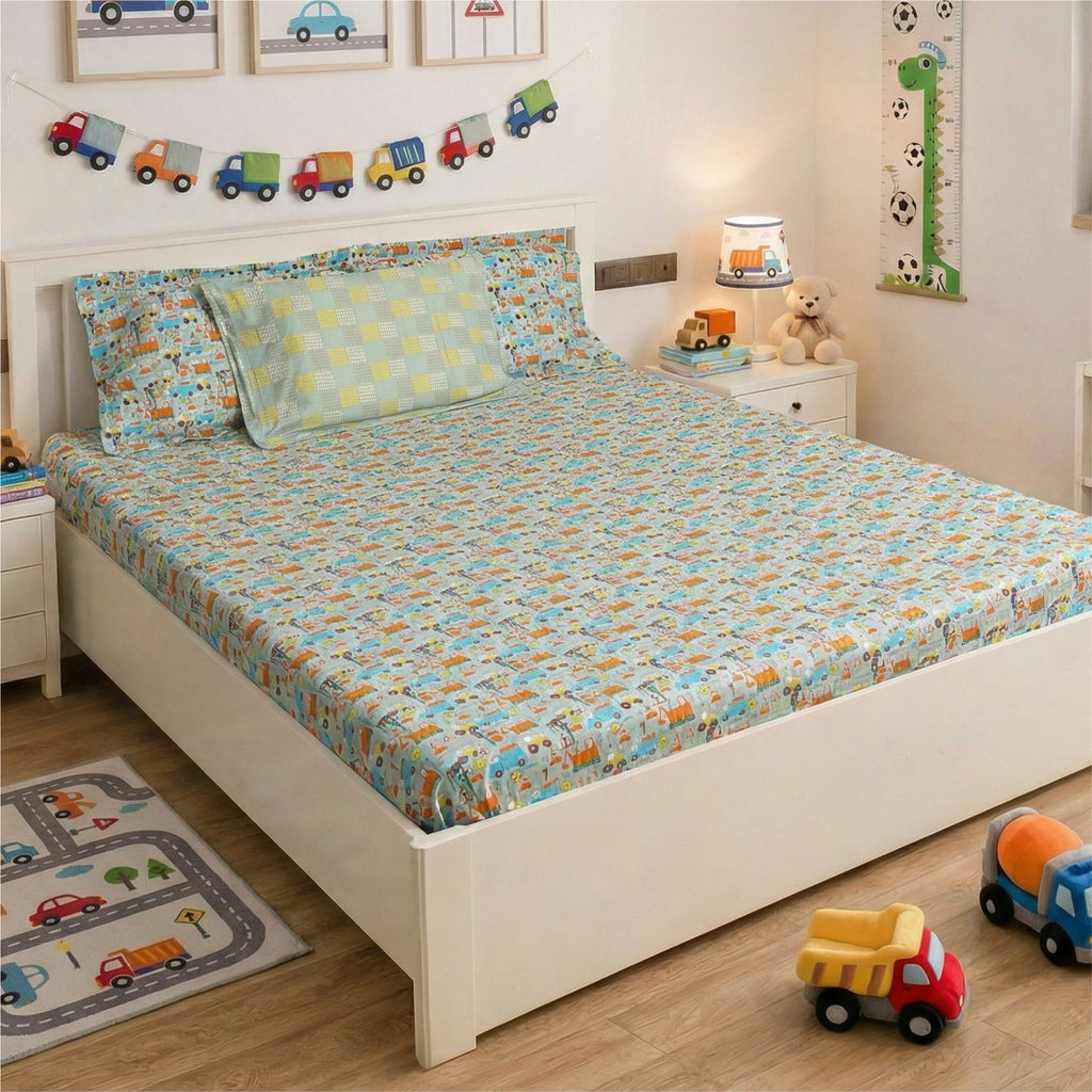 Big Diggers Flat Sheet Set