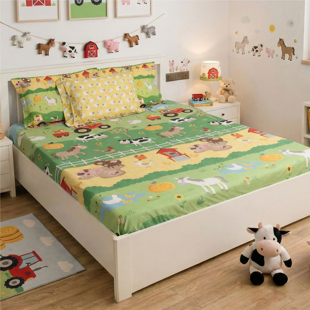 Farm Friends Flat Sheet Set