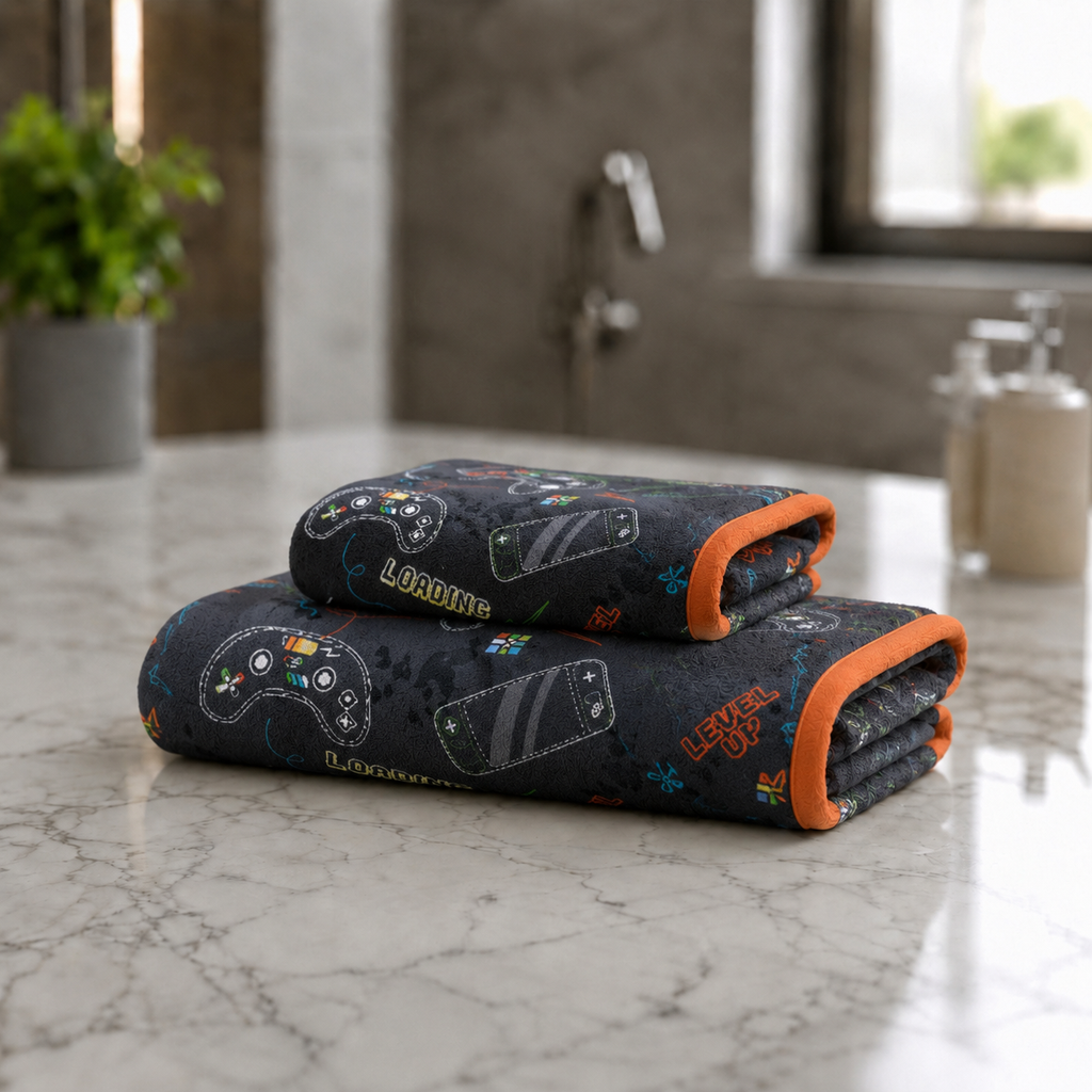Kids 350 GSM Cotton Face Towel | Gaming Print