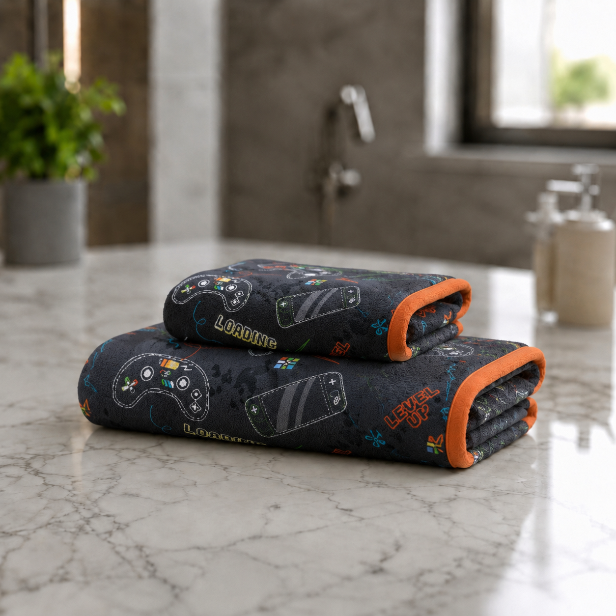 Kids 350 GSM Cotton Face Towel | Gaming Print