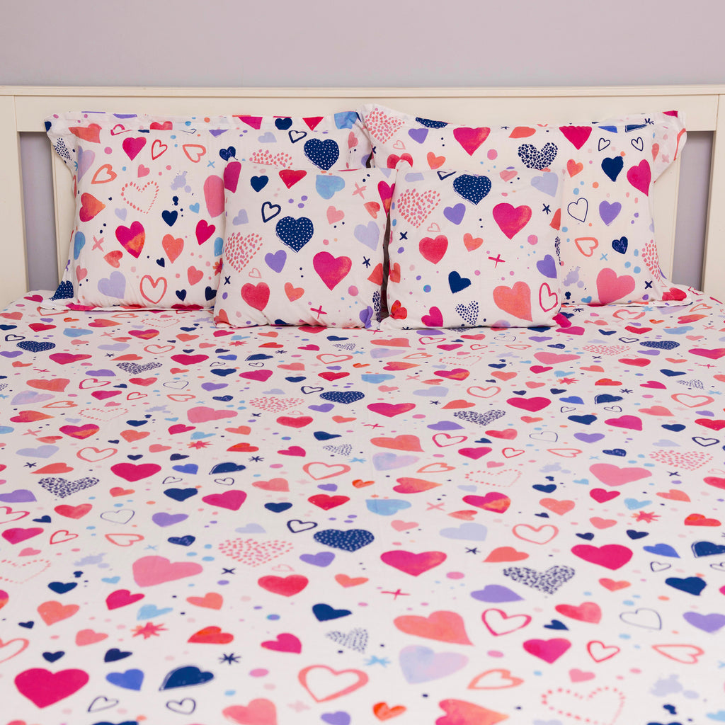 Hearts Flat Sheet Set