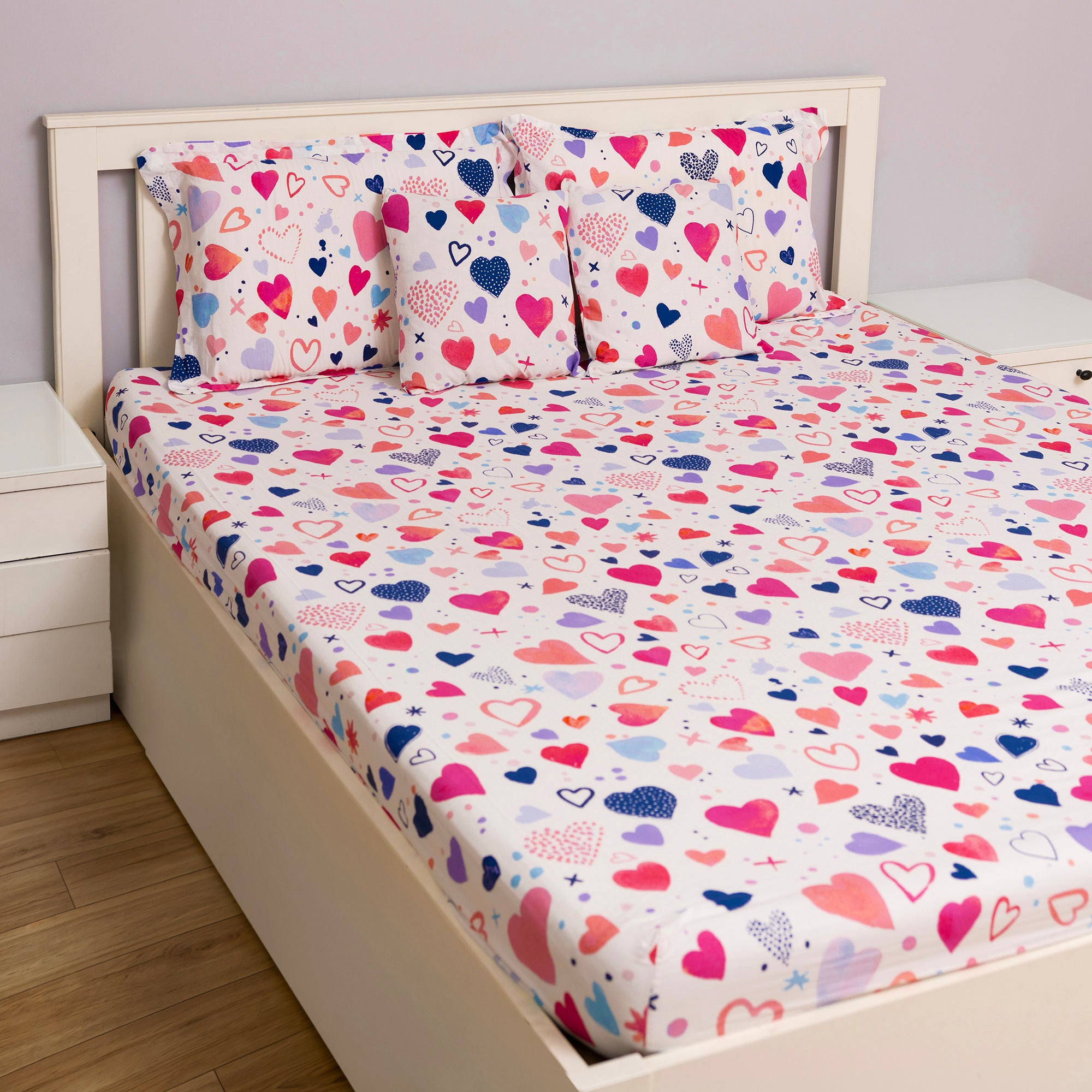 Hearts Flat Sheet Set