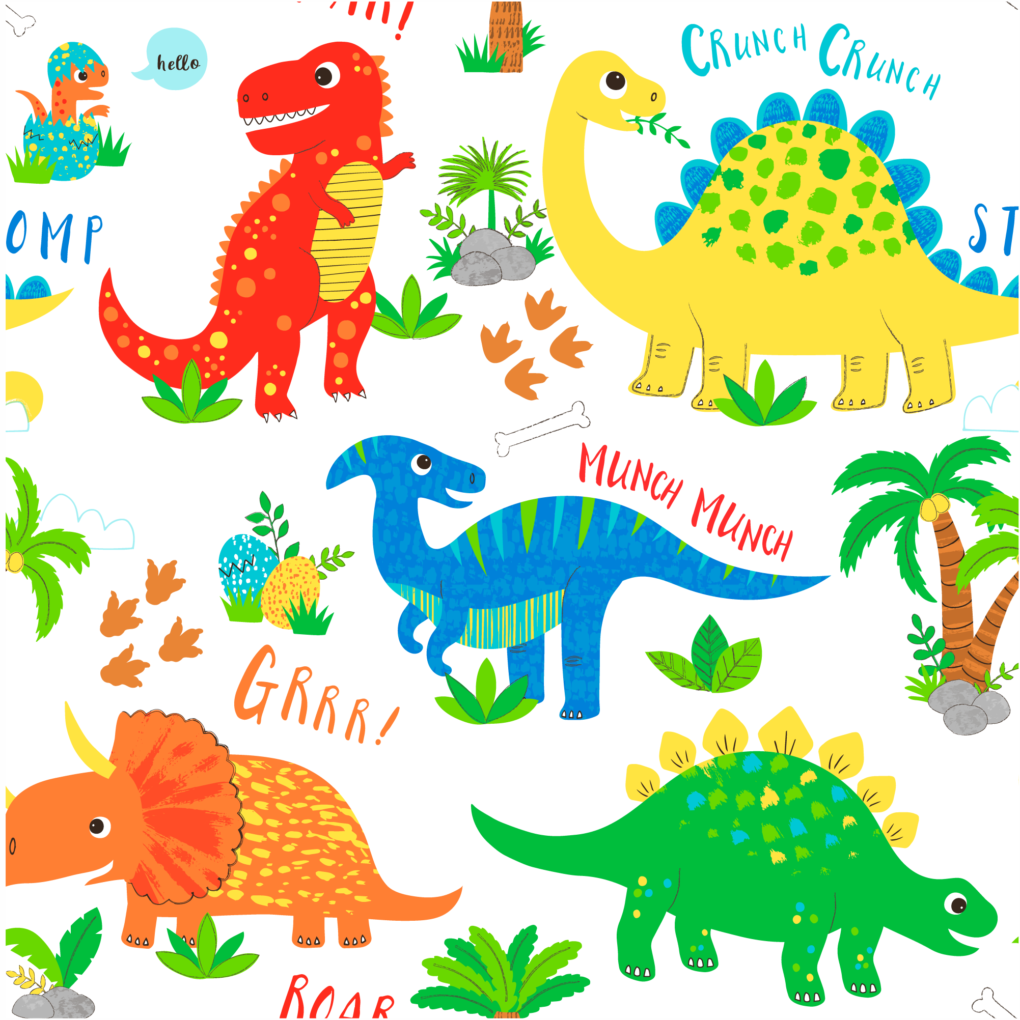 Dinky Dinosaur Flat Sheet Set
