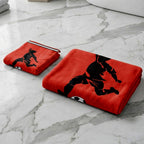 Kids 350 GSM Cotton Face Towel | Freestyle Football Red Print