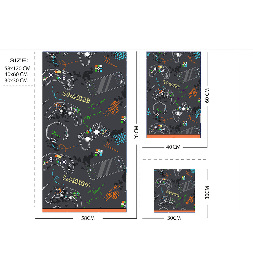 Kids 350 GSM Cotton Face Towel | Gaming Print