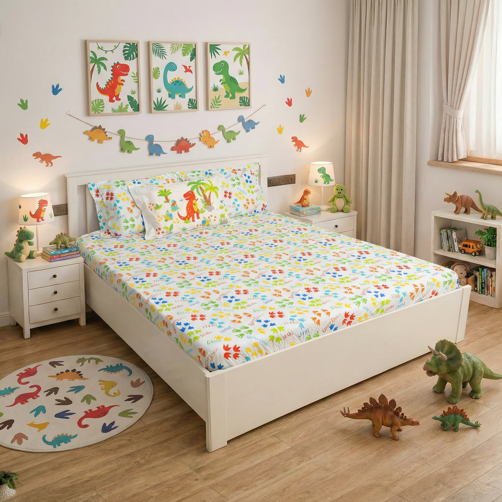 Dinky Dinosaur Fitted Sheet Set
