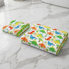 Kids 350 GSM Cotton Face Towel | Dinky Dino Print