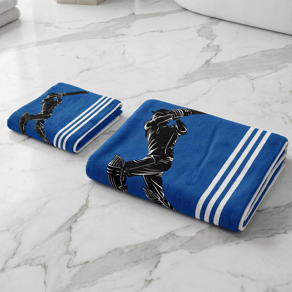 Kids 350 GSM Cotton Face Towel | Cricket Batsman Print